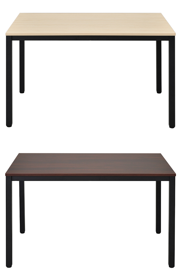（法人限定） テーブル 幅120cm ミーティングテーブル 角型 木目調 スチール脚 オフィス 会議テーブル （ 机 ミーティング オフィス家具  オフィステーブル ）