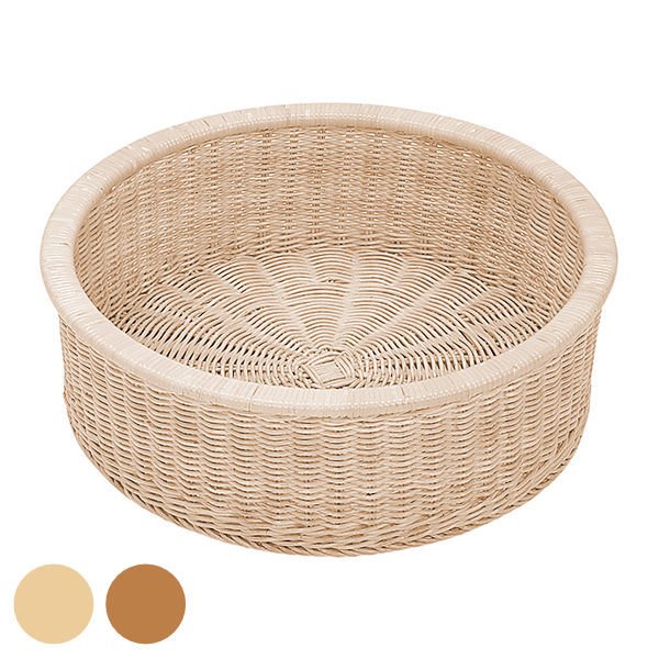 籐製 脱衣カゴ 円型 ラタンかご 直径45cm （ 籐 バスケット かご カゴ