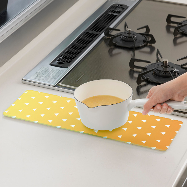 キッチントッププレート 鍋敷き 耐熱ガラス製 和柄 25×45cm ガラス