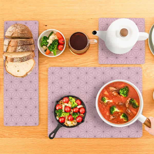 キッチントッププレート 鍋敷き 耐熱ガラス製 和柄 25×45cm ガラス