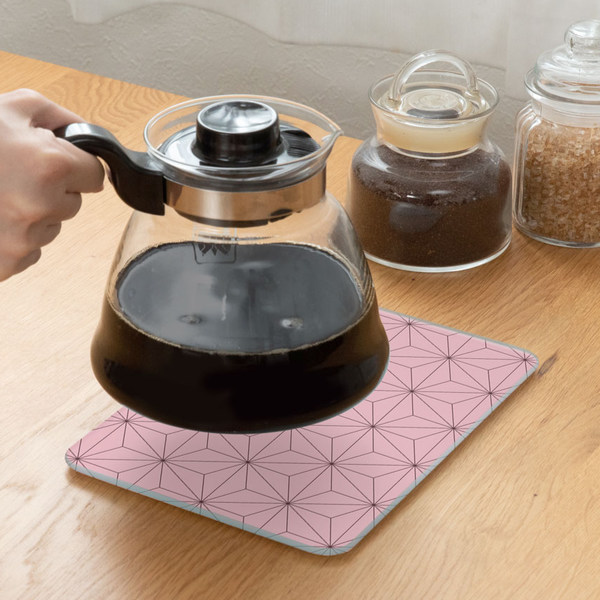 キッチントッププレート 鍋敷き 耐熱ガラス製 和柄 22.6×16.2cm ガラス