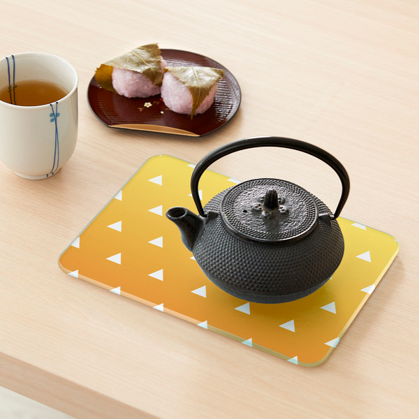 キッチントッププレート 鍋敷き 耐熱ガラス製 和柄 22.6×16.2cm ガラス