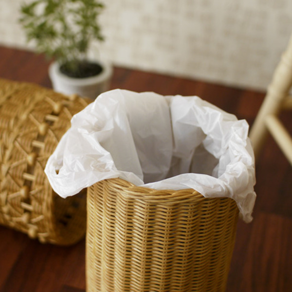 籐 筒形バスケット ごみカゴ 被せ蓋 fiore 直径20cm （ ゴミ箱 丸型