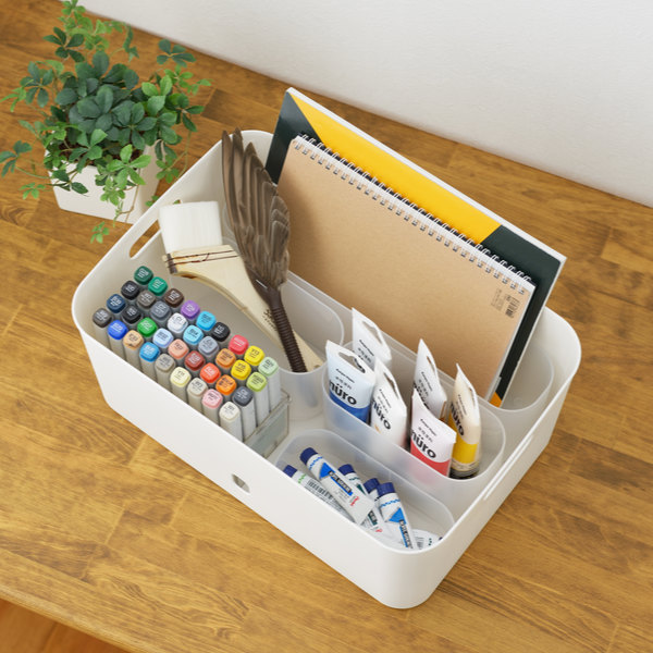 収納ケース WM 幅11.5×奥行17×高さ10cm 仕切り 小物ケース （ ナチュラ