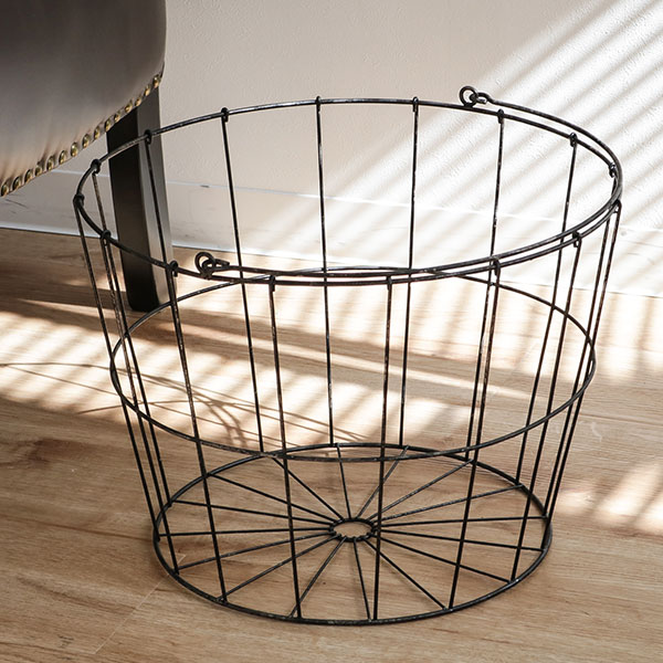 ちどり産業 ランドリーバスケット アンティーク 洗濯かご 丸型