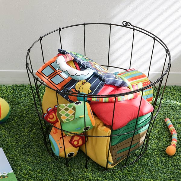 ちどり産業 ランドリーバスケット アンティーク 洗濯かご 丸型