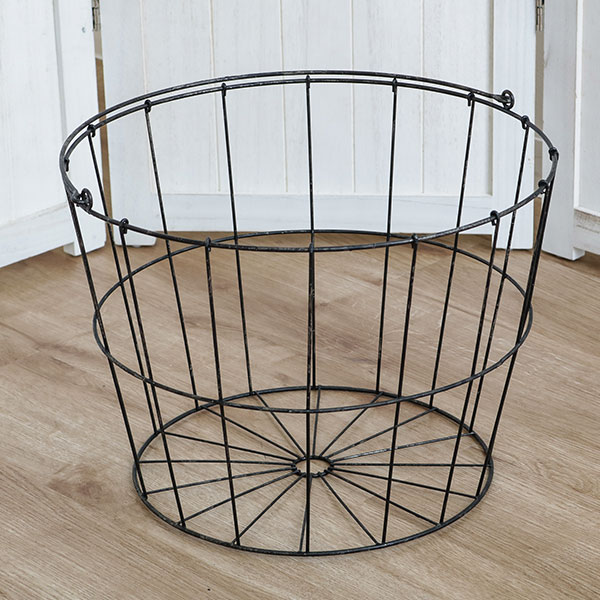 ちどり産業 ランドリーバスケット アンティーク 洗濯かご 丸型