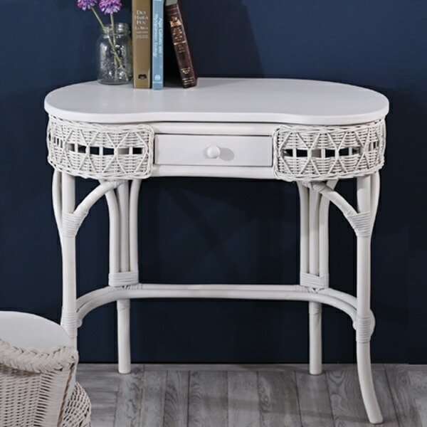 籐 デスク 引出し付 ラタン家具 姫系 fiore 幅75cm （ ラタン 机 つく