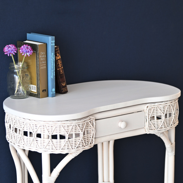 籐 デスク 引出し付 ラタン家具 姫系 fiore 幅75cm （ ラタン 机 つく