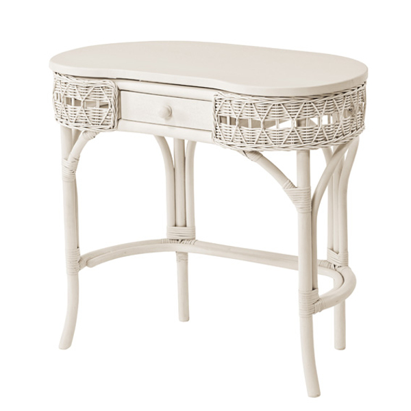 籐 デスク 引出し付 ラタン家具 姫系 fiore 幅75cm （ ラタン 机 つく