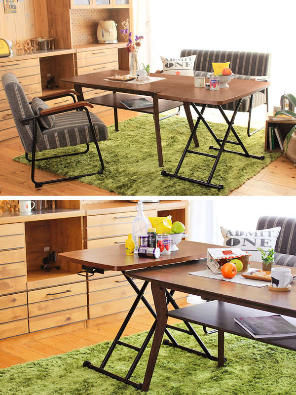 東馬（Tohma） テーブル 高さ調整 高さ12cm〜72cm 幅90cm 木製 天然木