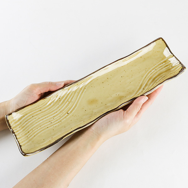 長角皿 32cm 渕波 BROWNIE 皿 食器 角皿 洋食器 和食器 磁器 日本製