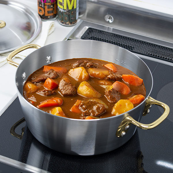 両手鍋 21cm IH対応 蒸籠 ブラック 蒸し器 業務用 中尾アルミ （ 鍋