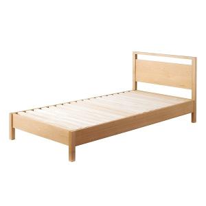 ベッド 木製 シングル 幅100cm 天然木 すのこベッド 脚付き ヘッドボード 無垢材 ベット （...