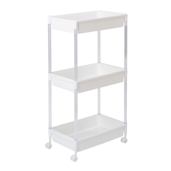 玄関収納 ワゴン 3段 抗菌加工 キャスター付き ウイルスト （ 抗菌