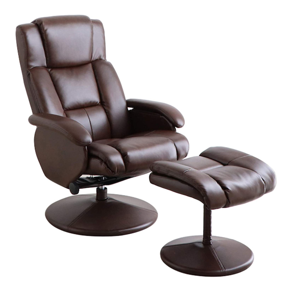 東馬（Tohma） パーソナルチェア オットマン付き レザー調