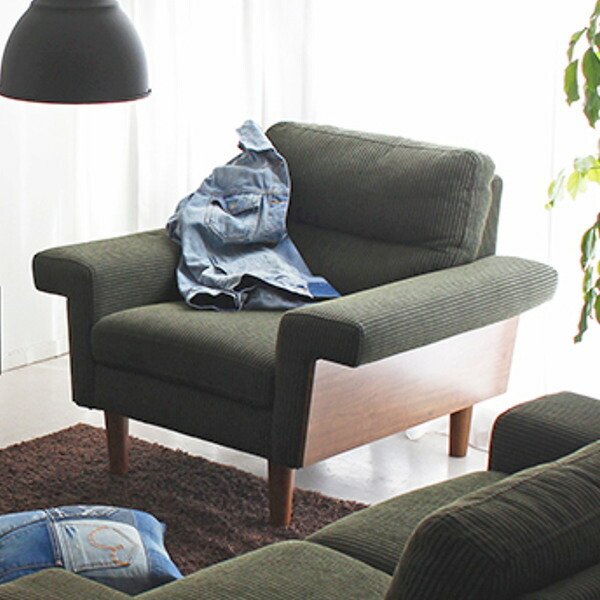 ソファ 幅93cm 1人掛け コーデュロイ ファブリック 木製 d3908 東馬（Tohma） ソファ 幅93cm 1人掛け コーデュロイ ファブリック 木製