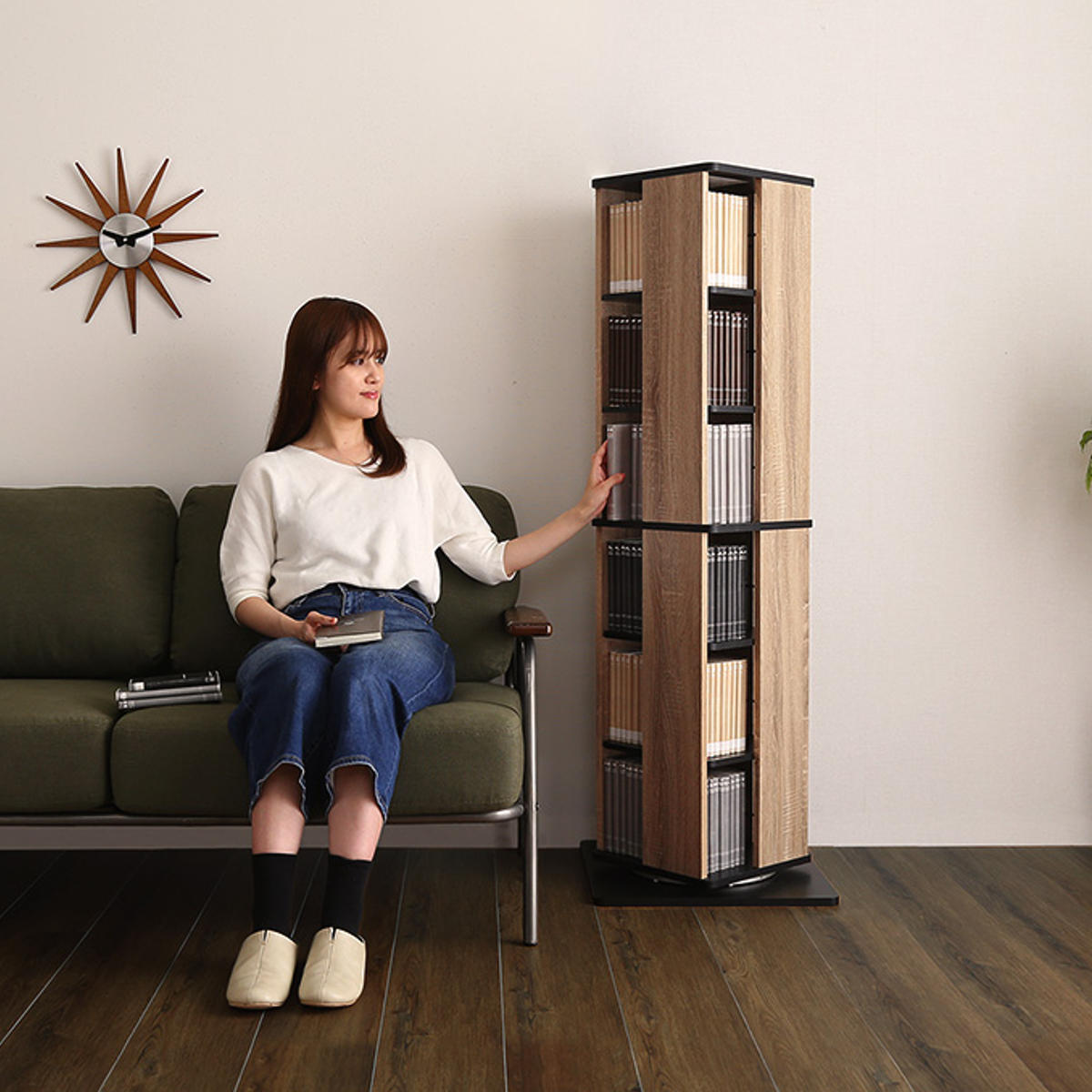 ホームテイスト（HOME taste） 回転式 コミックラック 6段 ブック