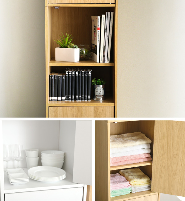 ホームテイスト（HOME taste） カラーボックス 幅41cm 3枚扉 6段