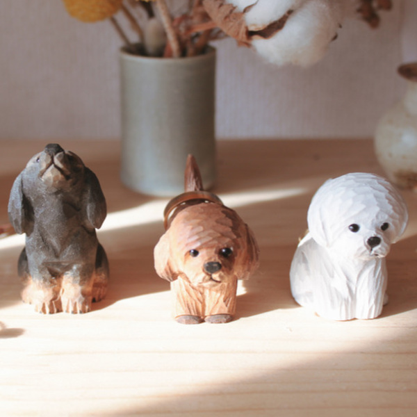 眼鏡スタンド リングホルダー 犬 木製 インテリア 小物 （ メガネ
