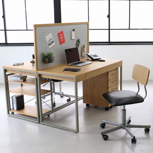 デスク ドリップカフェ 幅120cm 木製 天然木 引き出し スチール脚