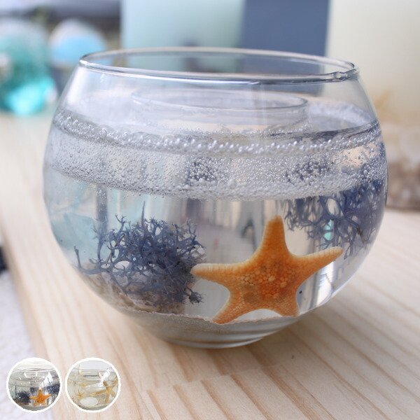 キャンドルホルダー ジェル アクアリウム ガラス （ ティーライト