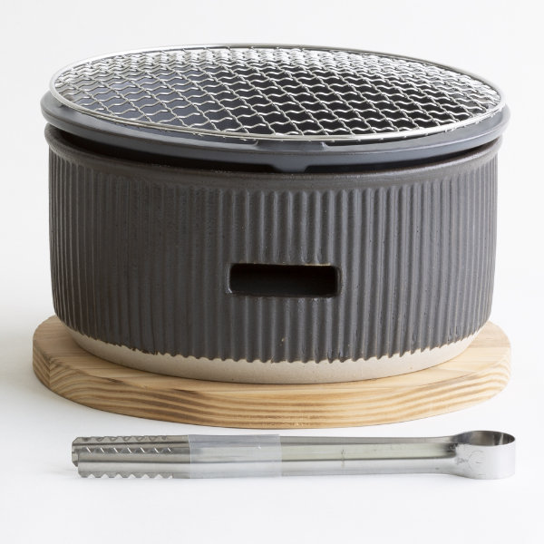 LOLO（ロロ） 炭焼きグリル 大 陶器製 日本製 （ 卓上コンロ 卓上炭火