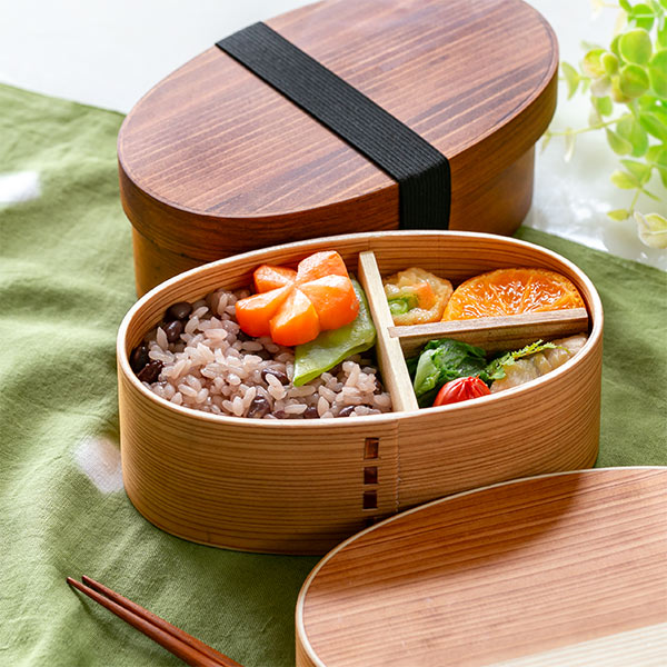 弁当箱 曲げわっぱ 抗菌 400ml 1段 S （ お弁当箱 木製 漆塗り わっぱ