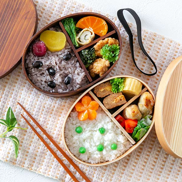 弁当箱 曲げわっぱ 抗菌 600ml 1段 M （ お弁当箱 木製 漆塗り わっぱ