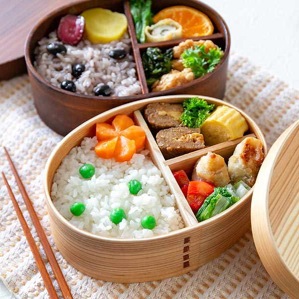 弁当箱 曲げわっぱ 抗菌 600ml 1段 M （ お弁当箱 木製 漆塗り わっぱ