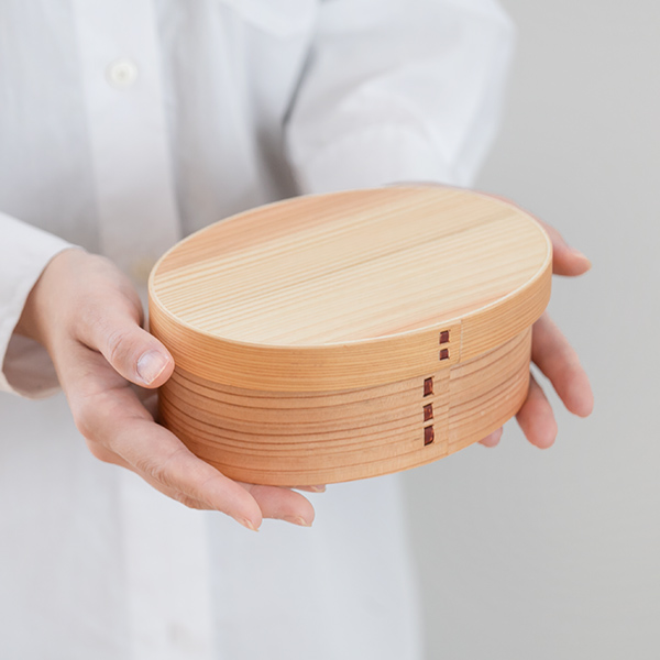 弁当箱 曲げわっぱ 抗菌 600ml 1段 M （ お弁当箱 木製 漆塗り わっぱ