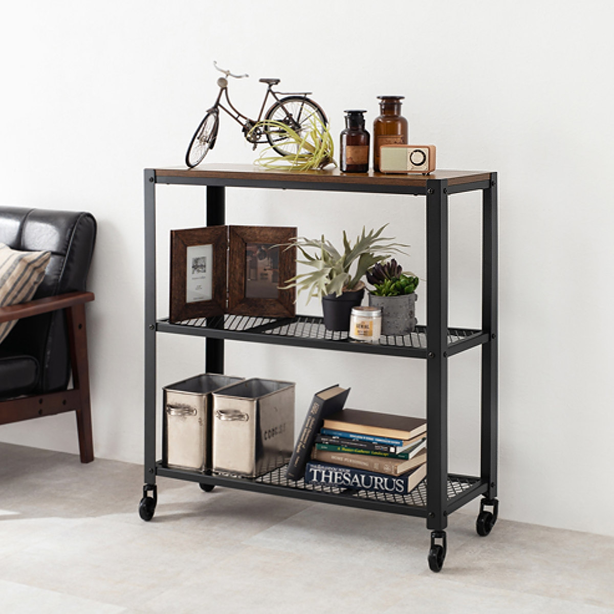 HAGiHARA（萩原） オープンラック スチールラック ヴィンテージ調