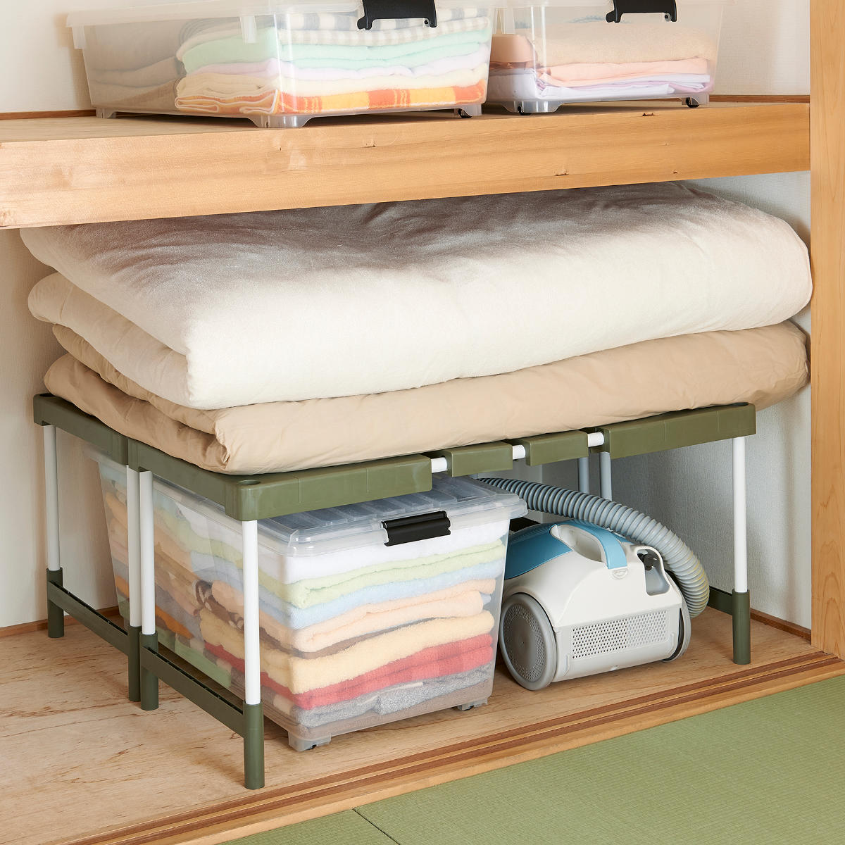ラック 幅76.5〜92cm×奥行37×高さ35・40cm 2台入り 整理棚 伸縮 クローゼット 押し入れ 収納 （ 押し入れラック 棚 押入れ収納 収納棚 布団台 収納ラック ） | ベルカ | 14