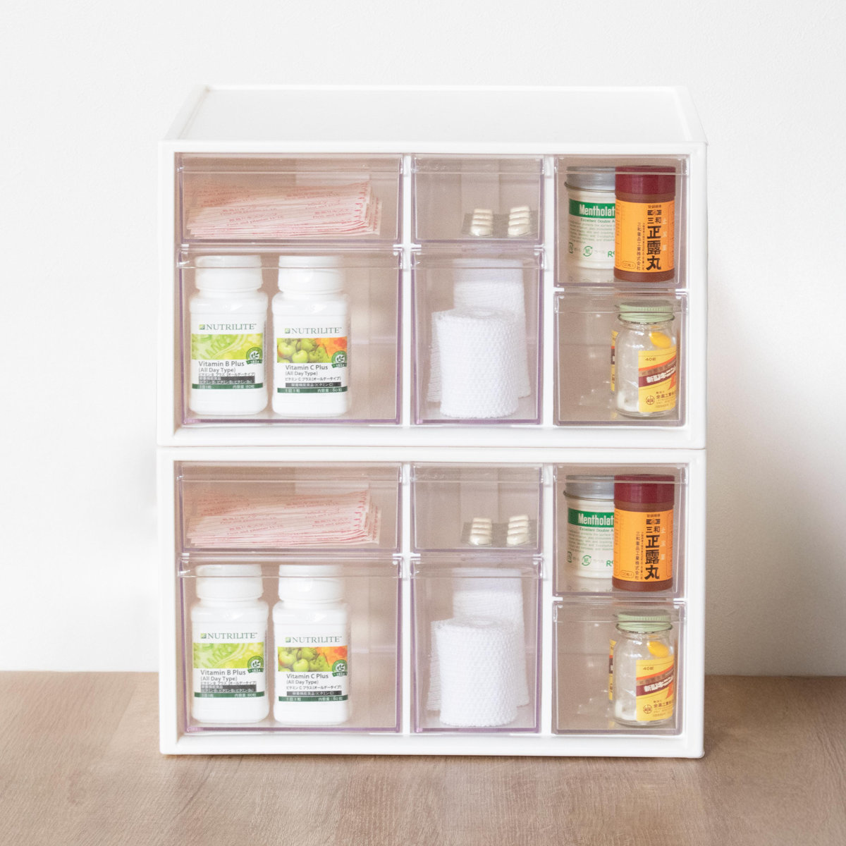 救急箱 おくすりケース 薬 収納 2段 （ 薬ケース 救急ボックス 薬入れ
