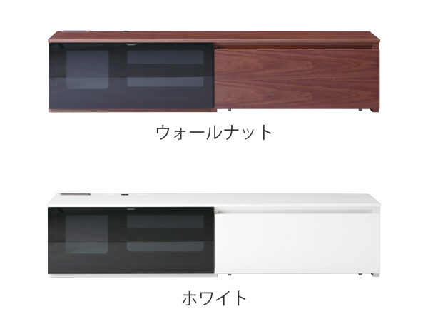 松永家具 テレビ台 ローボード ブラックガラス コンセント付 エディス