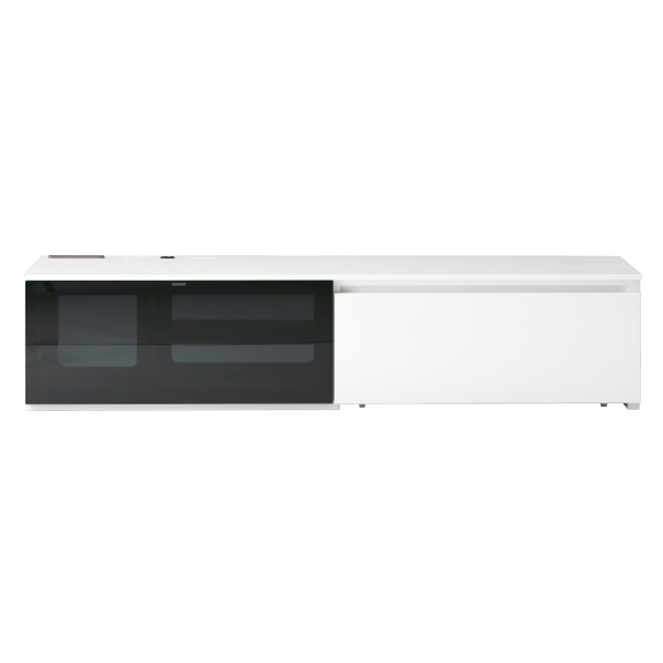 松永家具 テレビボード 180cm ブラック ガラス天板 松永家具 テレビ台 ローボード ブラックガラス コンセント付 エディス