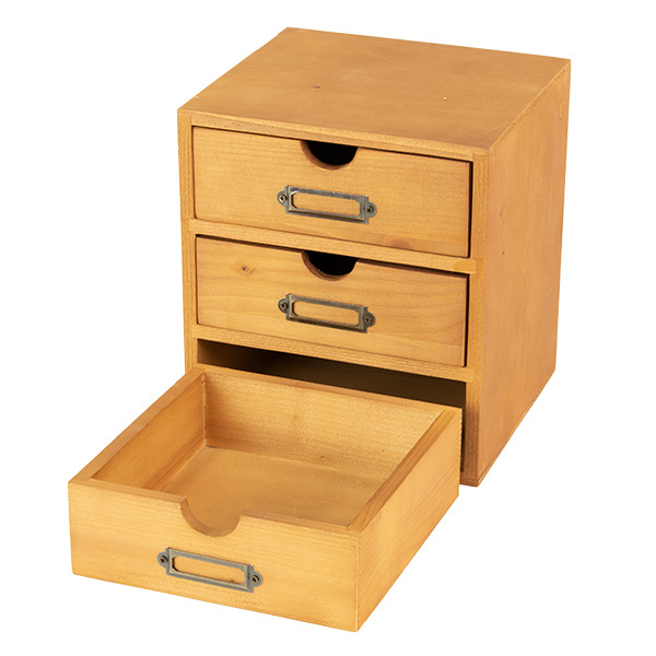 小物収納ケース 3段 引き出し 幅18×奥行17.3×高さ20.8cm （ 小物収納