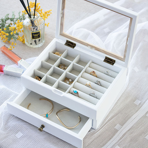 ジュエリーボックス 2段 ミア ドロワーボックス 木製 アクセサリー