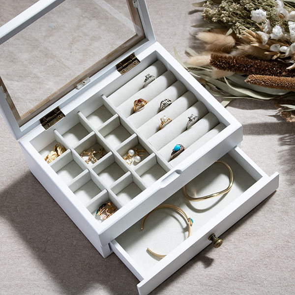 ジュエリーボックス 2段 ミア ドロワーボックス 木製 アクセサリー