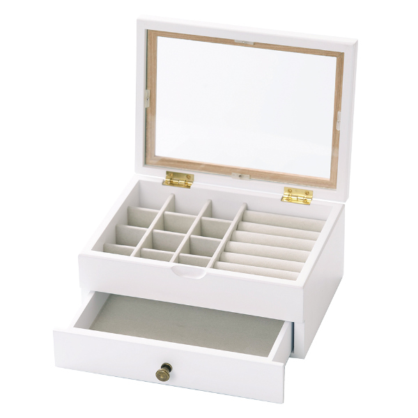 ジュエリーボックス 2段 ミア ドロワーボックス 木製 アクセサリー