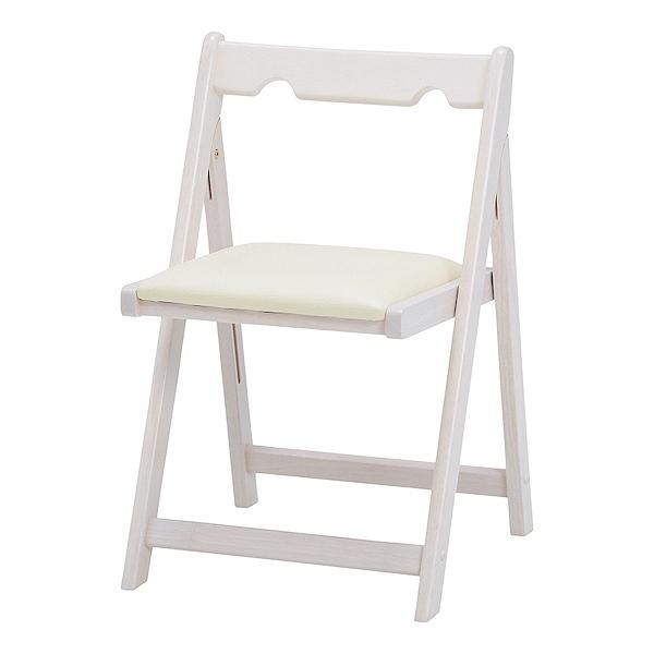 【特価商品】萩原 折りたたみ椅子 チェア 省スペース ホワイト 座面高41cm HAGiHARA（萩原） デスクチェア 座面高41cm 折りたたみ 木製 天然木