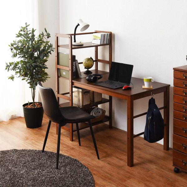 HAGiHARA（萩原） デスク 幅120cm ラック付き 棚付き 収納 ラック