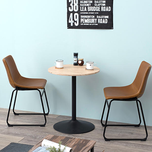 HAGiHARA（萩原） テーブル 丸 幅60cm 円型 木目調 カフェテーブル