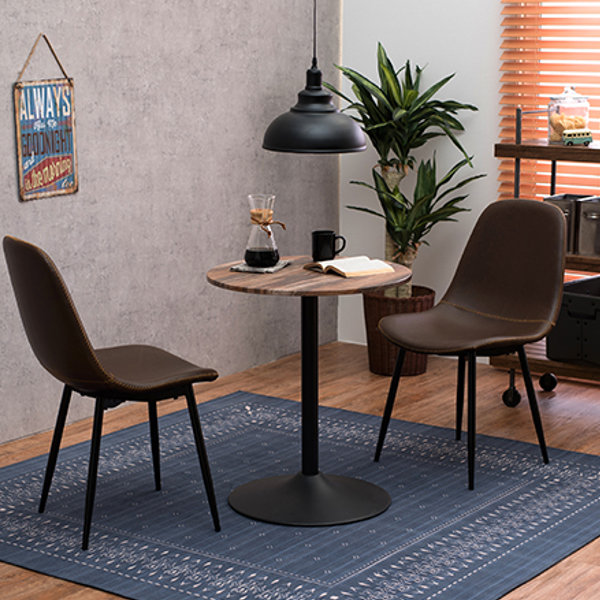 HAGiHARA（萩原） テーブル 丸 幅60cm 円型 木目調 カフェテーブル