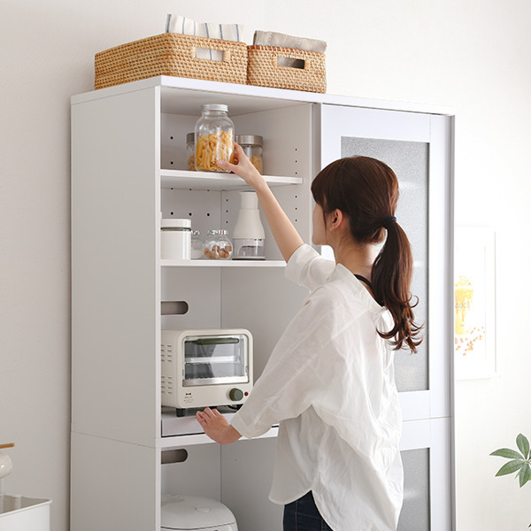 ホームテイスト（HOME taste） 食器棚 スライド扉 大容量収納 キッチン