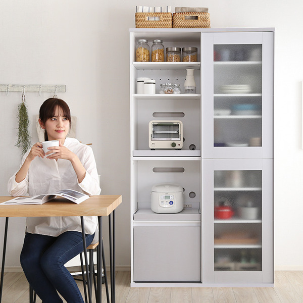 ホームテイスト（HOME taste） 食器棚 スライド扉 大容量収納 キッチン 