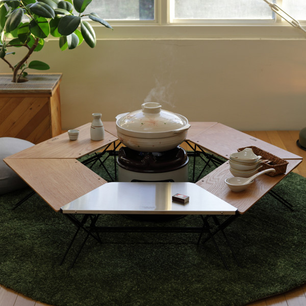 弘益 アウトドア テーブル ウッドトップ 1台 アーチテーブル シングル