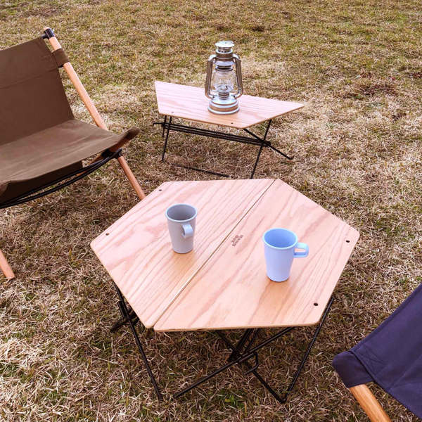 弘益 アウトドア テーブル ウッドトップ 1台 アーチテーブル シングル