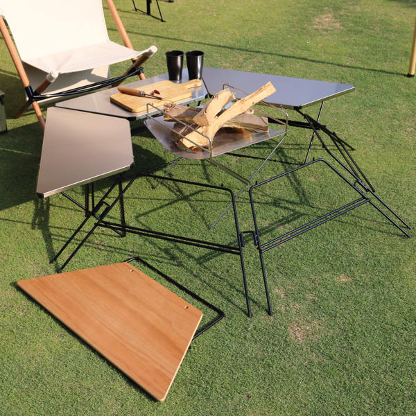 弘益 アウトドア テーブル ウッドトップ 3台 アーチテーブル ヘキサ