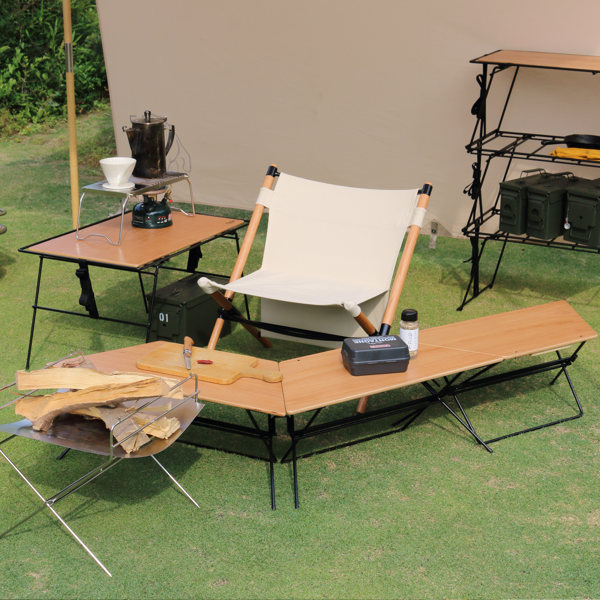 弘益 アウトドア テーブル ウッドトップ 3台 アーチテーブル ヘキサ